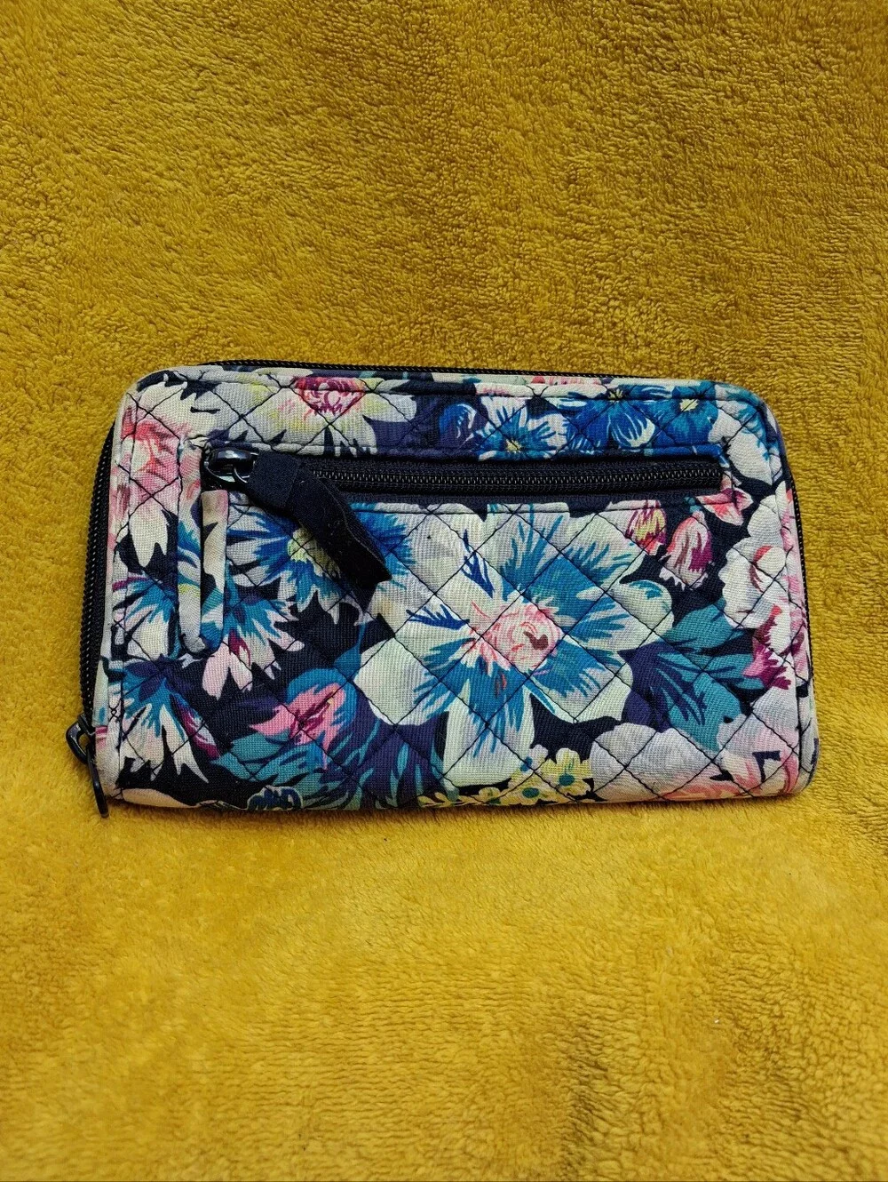 Vera Bradley Blue Floral Turn Lock Wallet - Picture 2 of 4